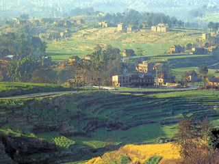 カトマンズ盆地の風景（ネパールにて）