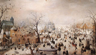 Avercamp「スケートをする人々のいる冬景色」