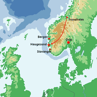 古都トロンハイムから港街ホウゲスンへ
