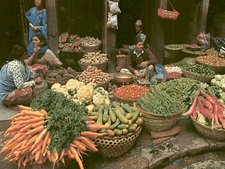 ネパールにて（カトマンズの野菜売り）